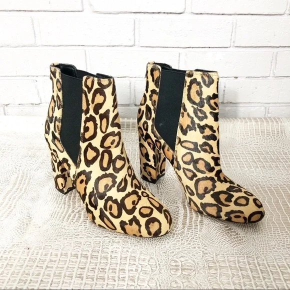 Sam Edelman Leopard-Print Calf‎ Hair Chelsea Boots - Picture 2 of 14